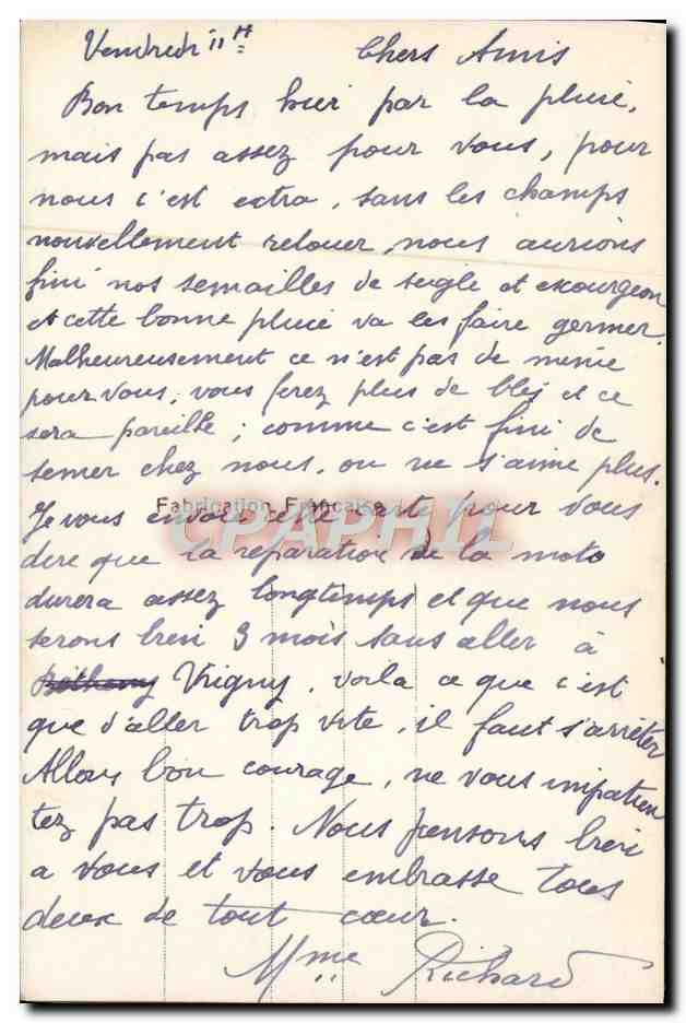 CPA Fantaisie Fleurs Fer a cheval — Rückseite