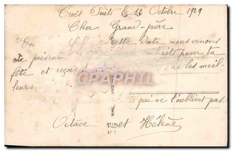 CPA Fantaisie Enfant — Verso