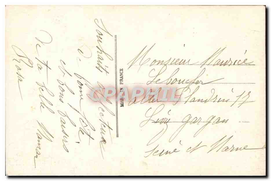 CPA Fantaisie Fleurs Fer a cheval — Back