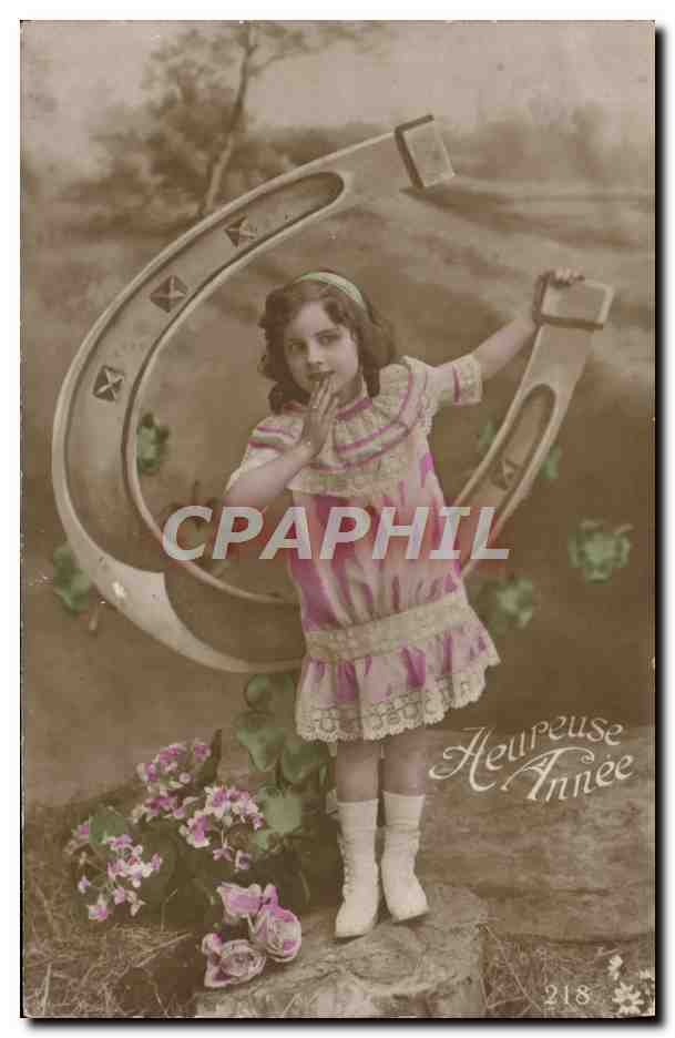 CPA Fantaisie Enfant Fer a cheval