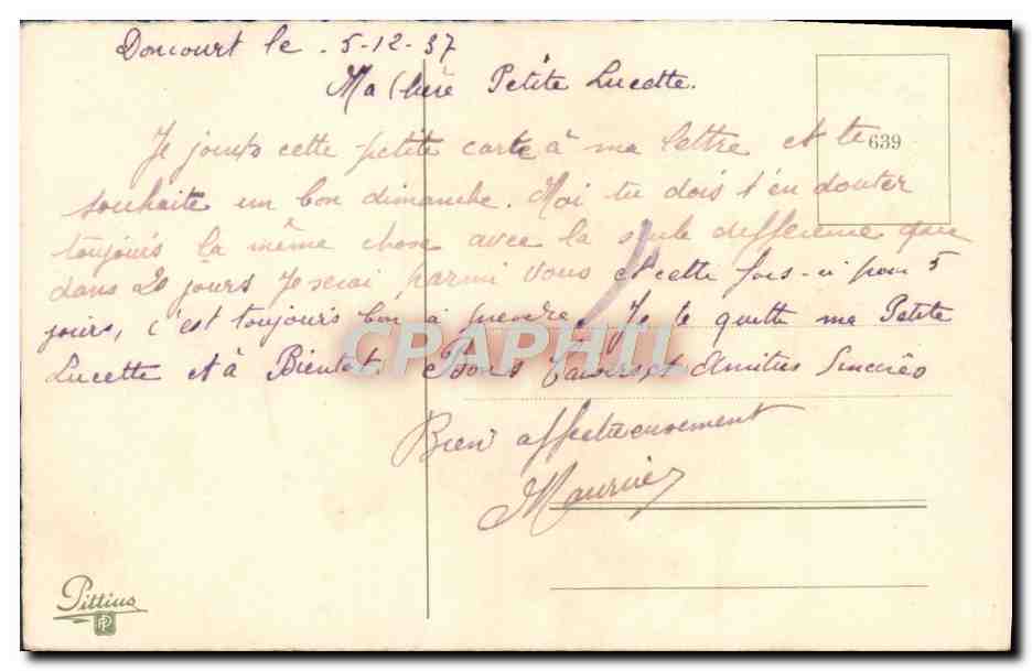 CPA Fantaisie Fleurs Fer a cheval — Rückseite