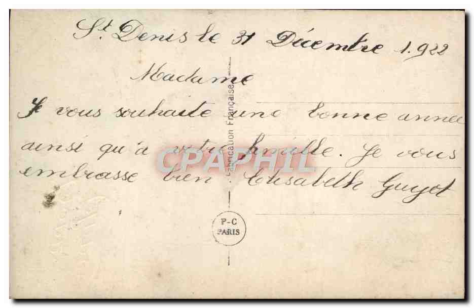 CPA Fantaisie Fleurs Fer a cheval — Verso