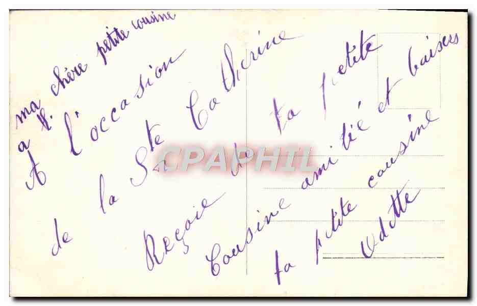 CPA Fantaisie Femme Catherine — Verso