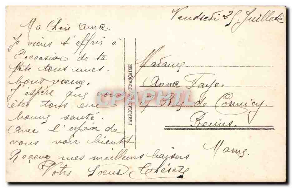 CPA Fantaisie Enfant Fer a cheval Trefle — Rückseite