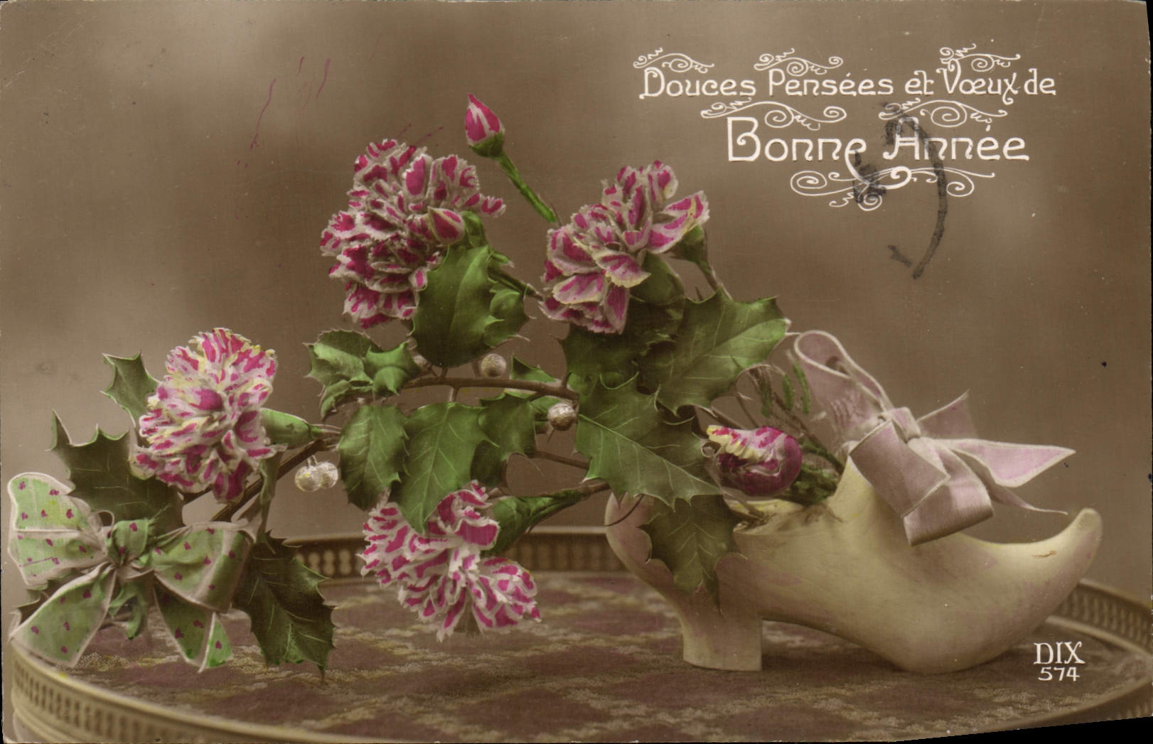 CPA Fantaisie Fleurs Sabot
