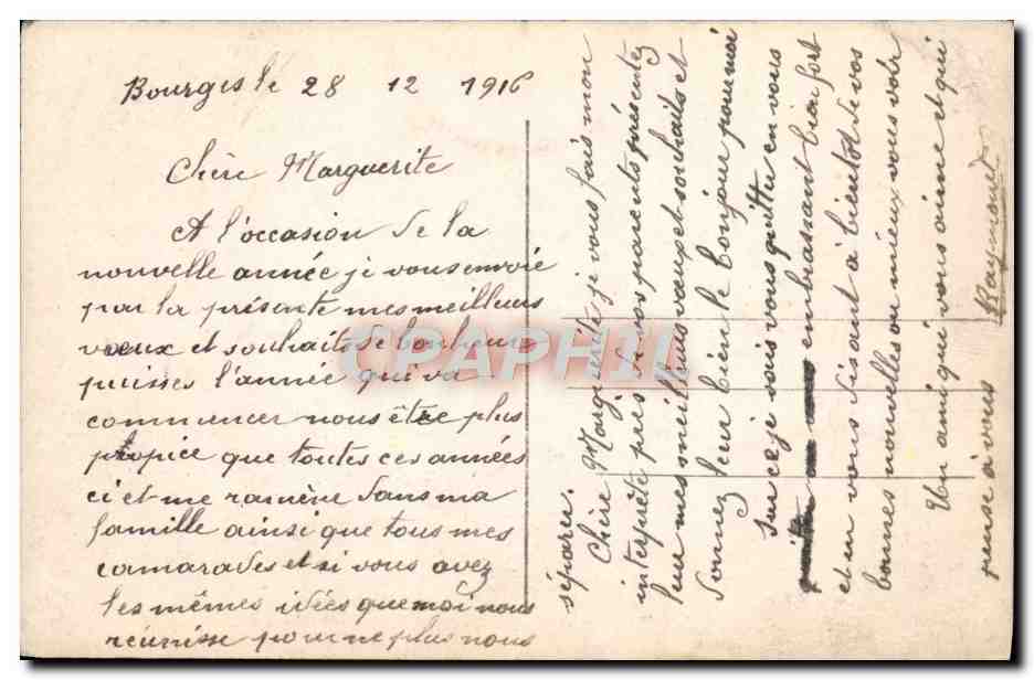 CPA Fantaisie Fleurs Sabot — Verso