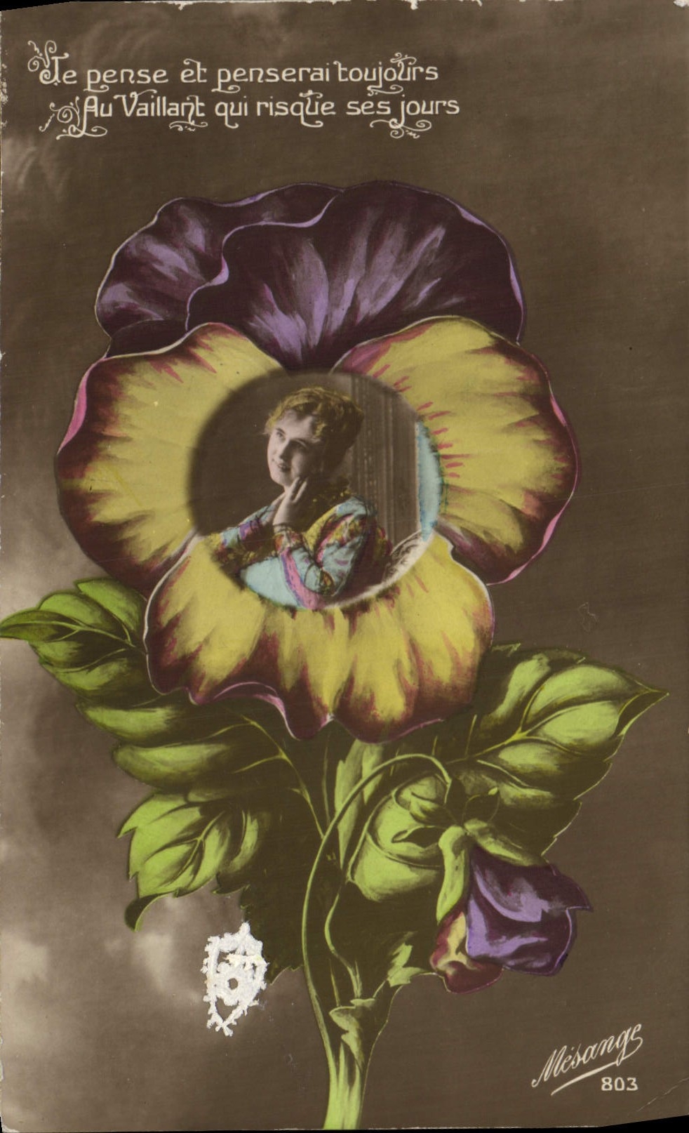 CPA Fantaisie Femme Fleurs