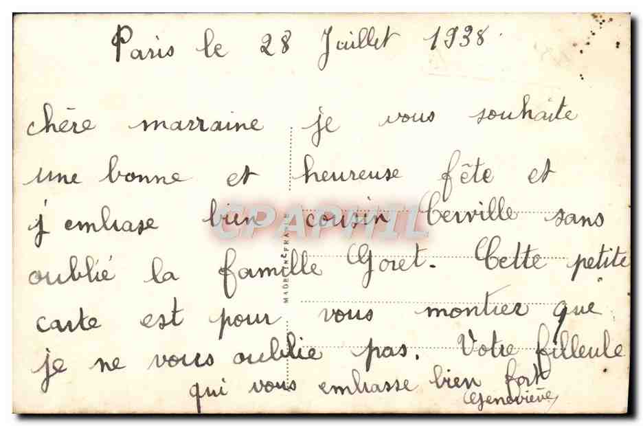 CPA Fantaisie Fleurs — Back