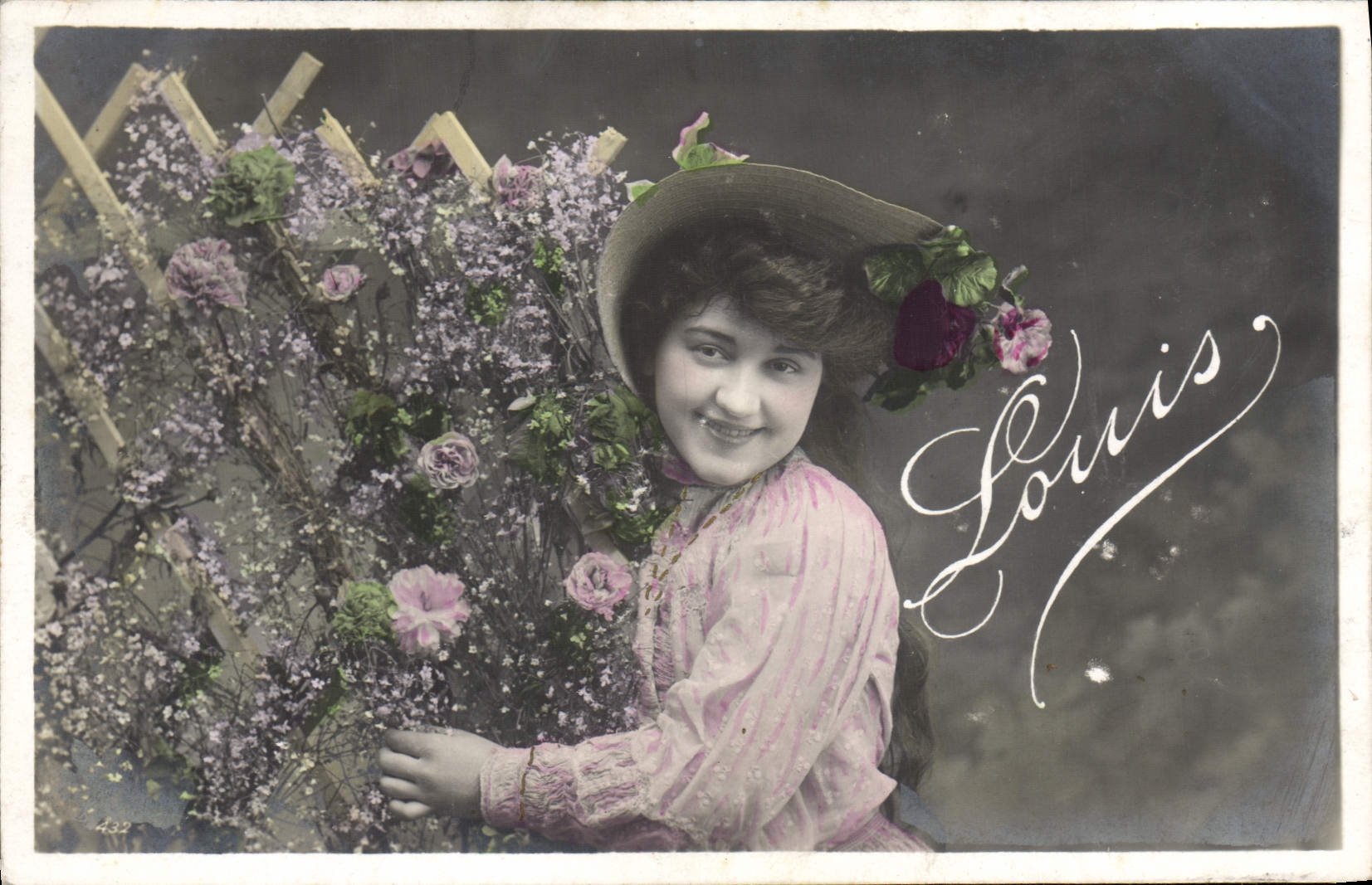 Young woman in flowered hat — Louis — publisher Louis, number 432