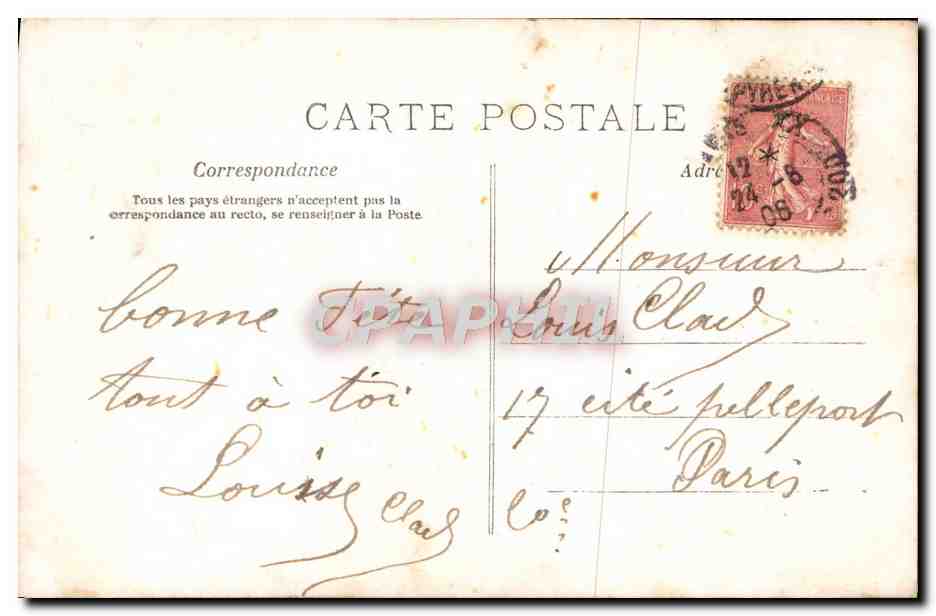 Young woman in flowered hat — Louis — publisher Louis, number 432 — Back