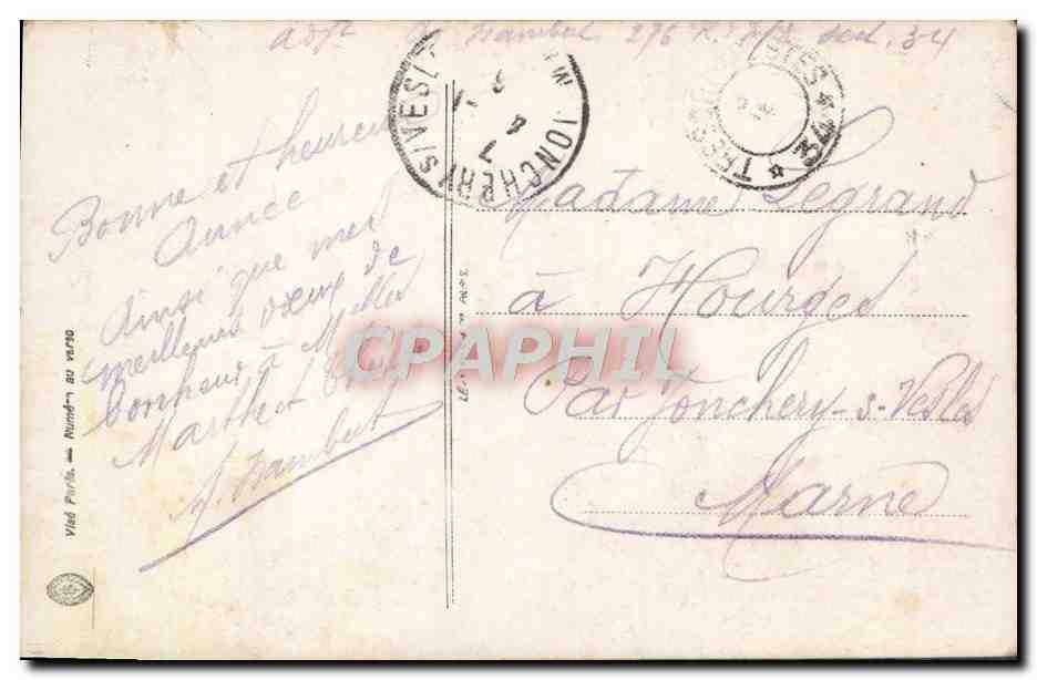 CPA Fantaisie Fleurs — Verso