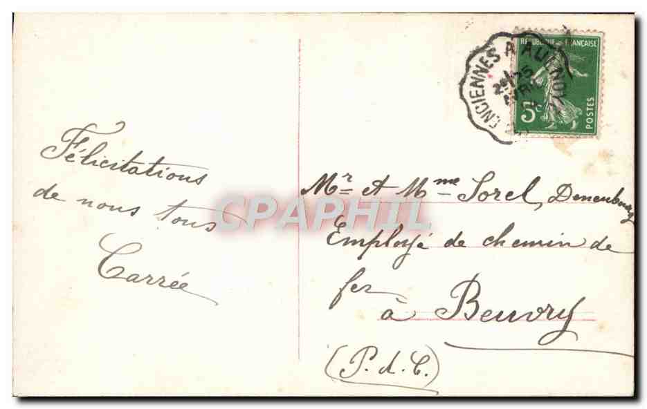 CPA Fantaisie Femme Enfant — Rückseite