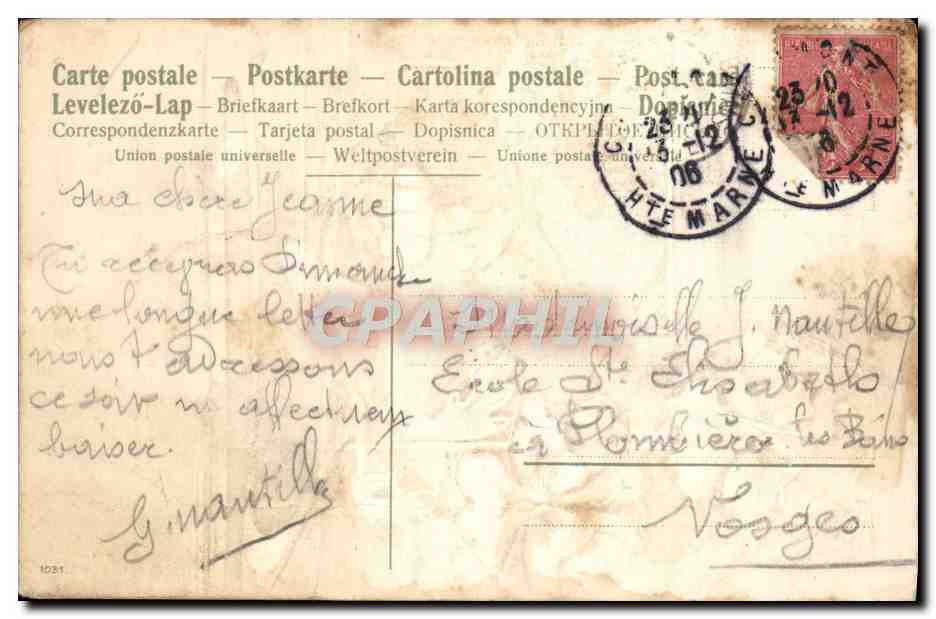 CPA Fantaisie Fleurs — Rückseite