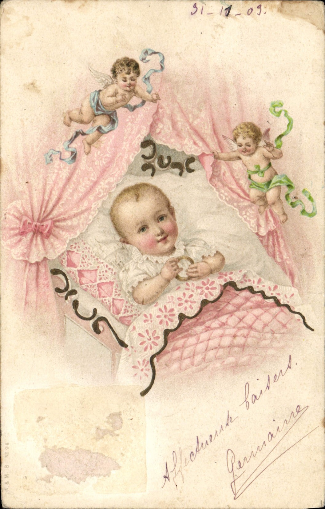 CPA Fantaisie Enfant Bebe Ange Anges 