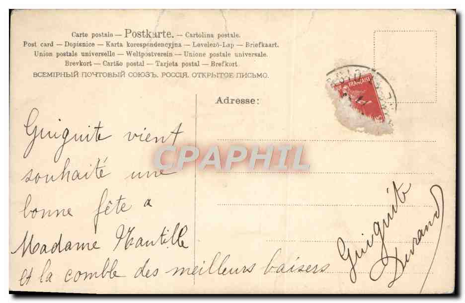 CPA Fantaisie Fleurs — Rückseite