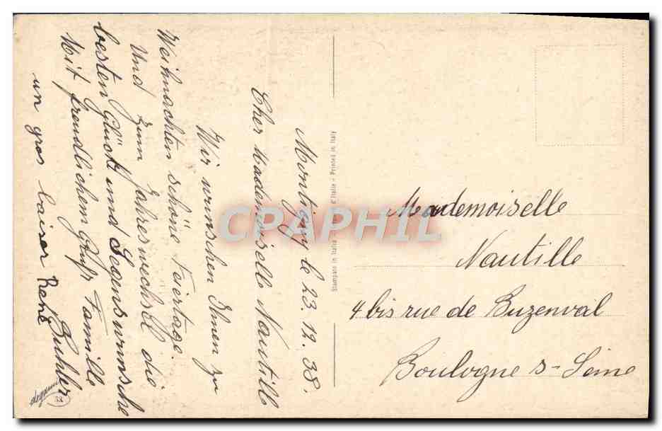 CPA Fantaisie Noel Ange Christ Jesus — Rückseite