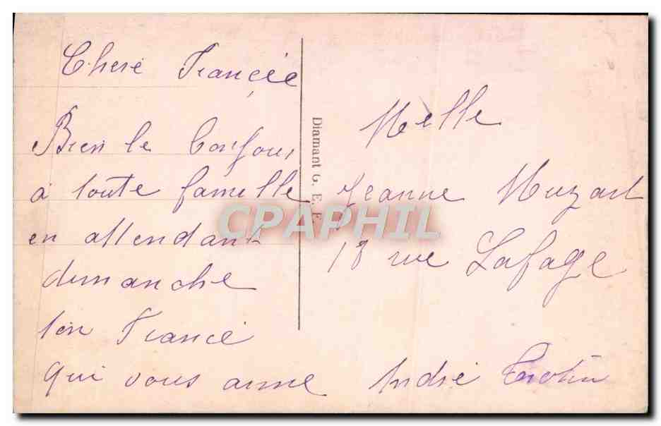 CPA Fantaisie Femme Paris  — Verso