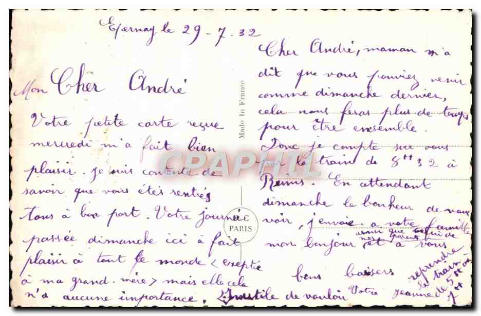 CPA Fantaisie Femme  — Verso