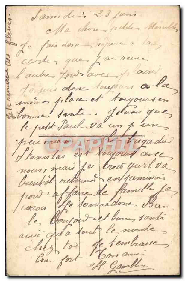 CPA Fantaisie Fleurs — Verso