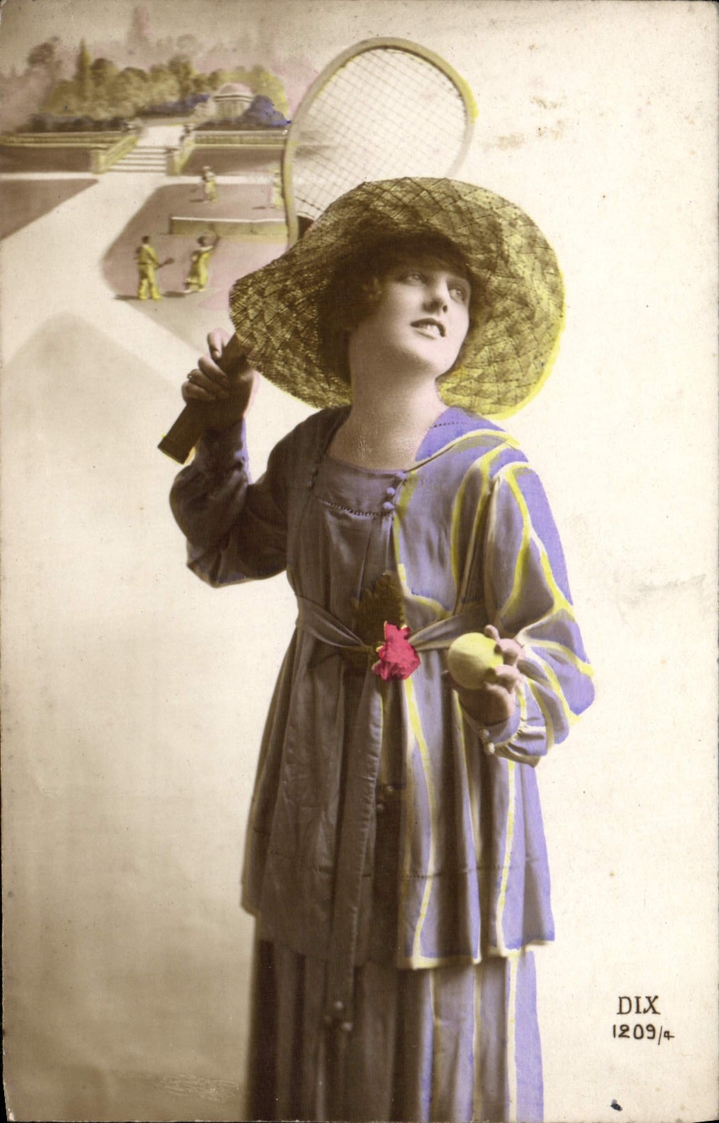 CPA Fantaisie Femme Tennis 