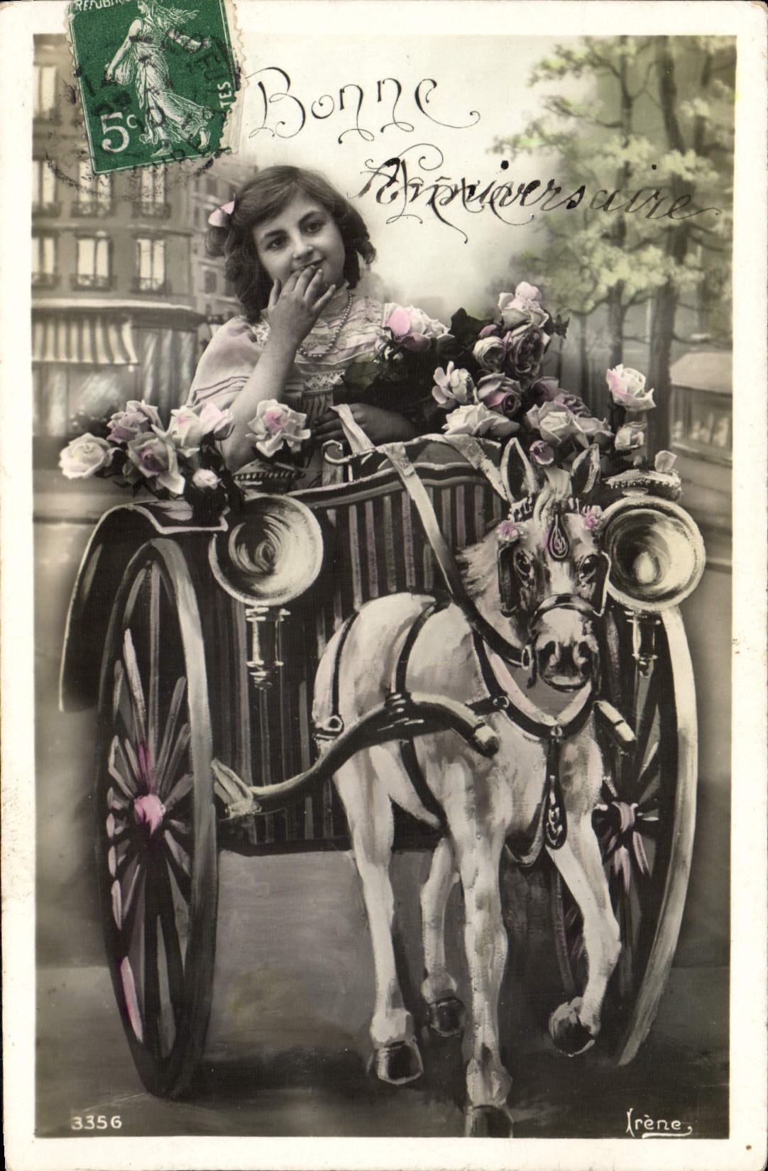 CPA Fantaisie Enfant Ane Mule 