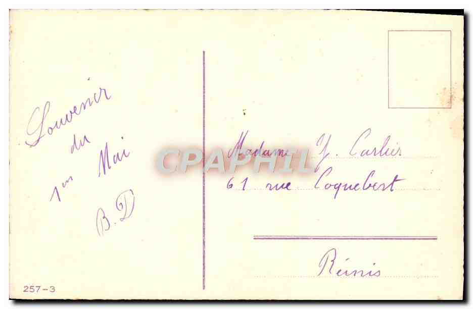 CPA Fantaisie Fleurs Muguet — Verso