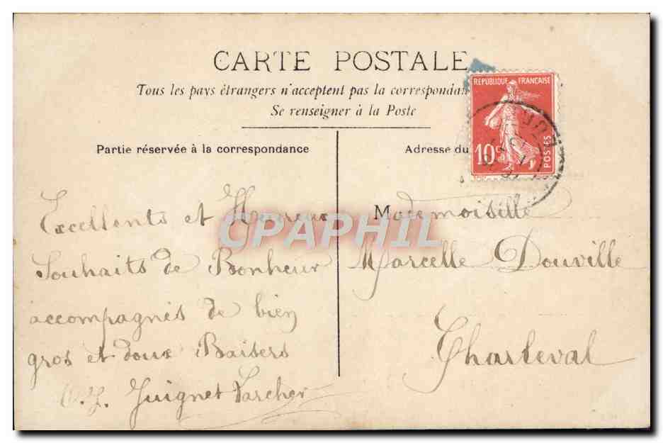 CPA Fantaisie Enfants Ane Mule  — Verso