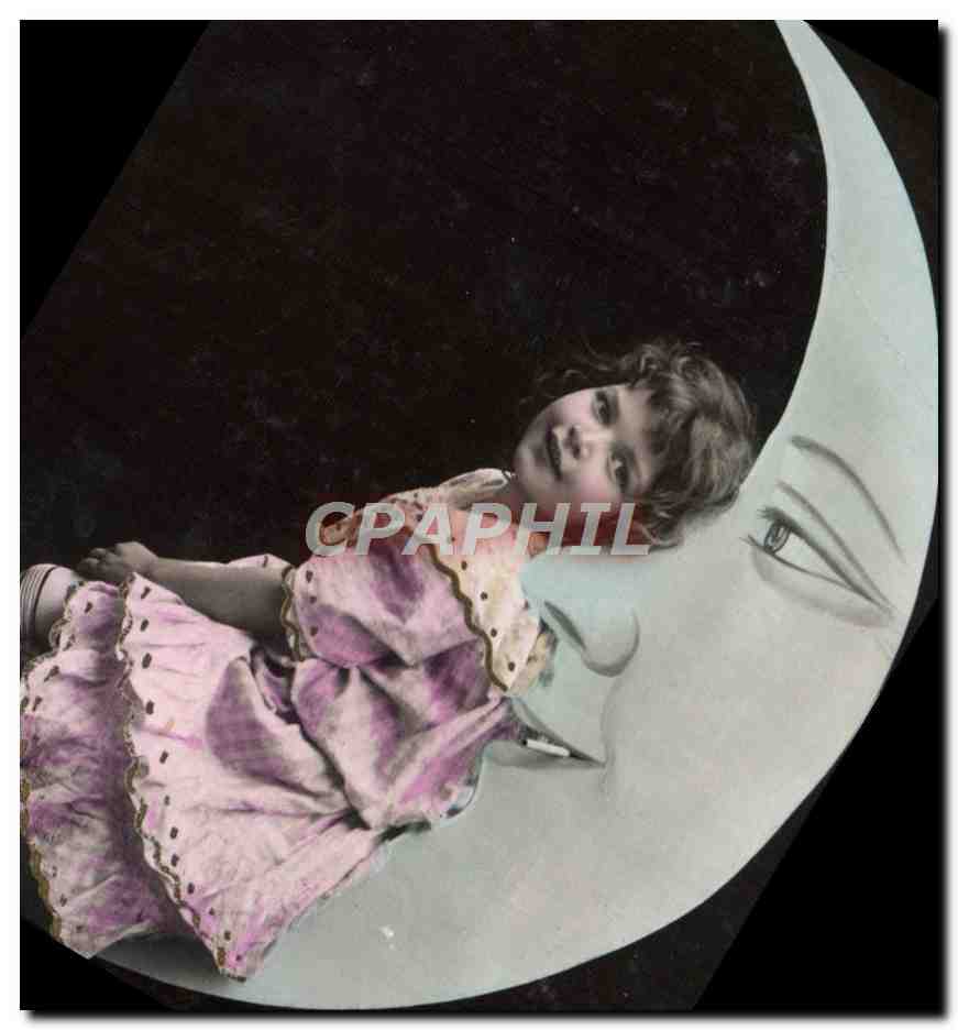 CPA Fantaisie Enfant Lune