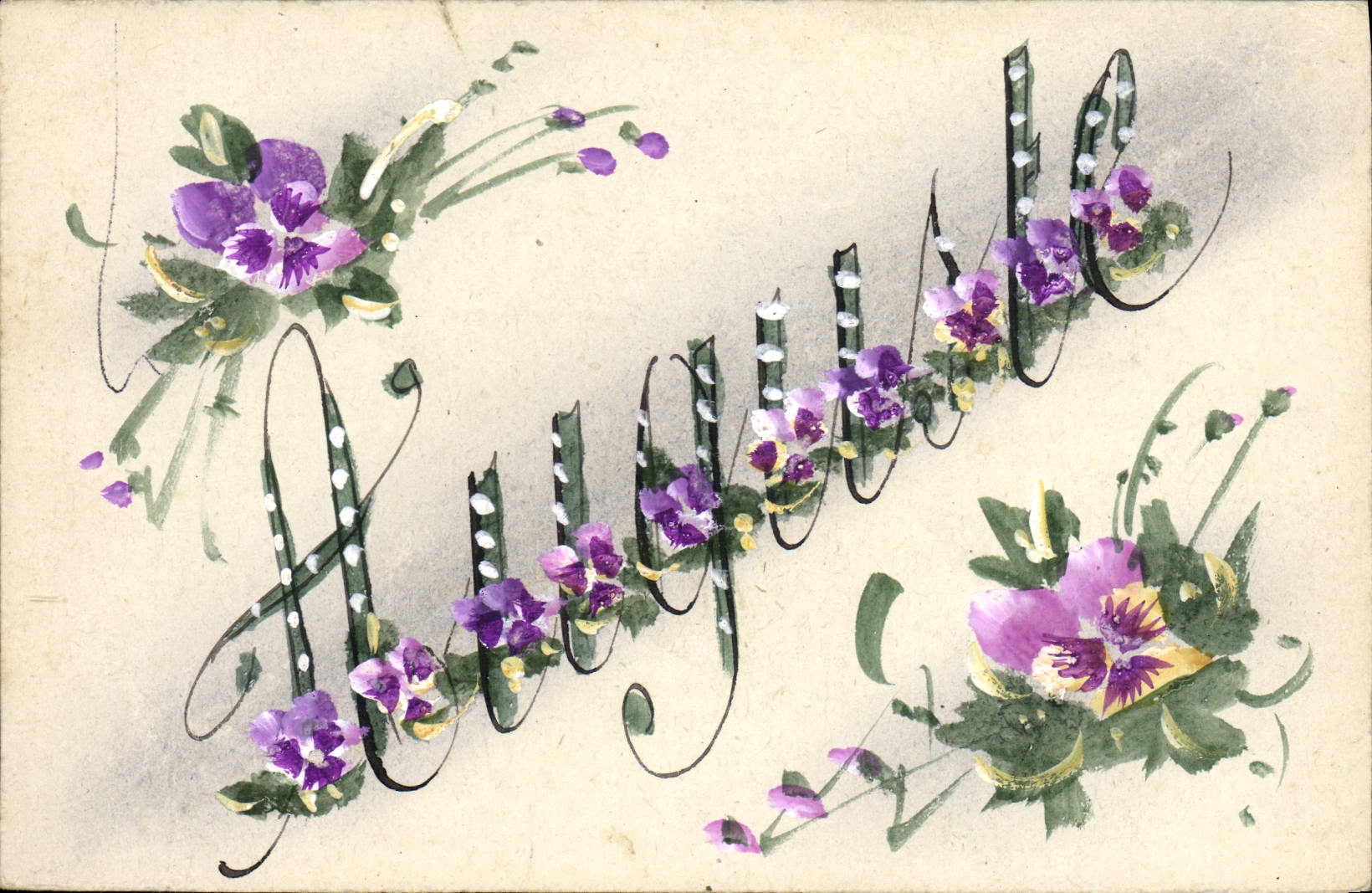 CPA Fantaisie Fleurs Auguste