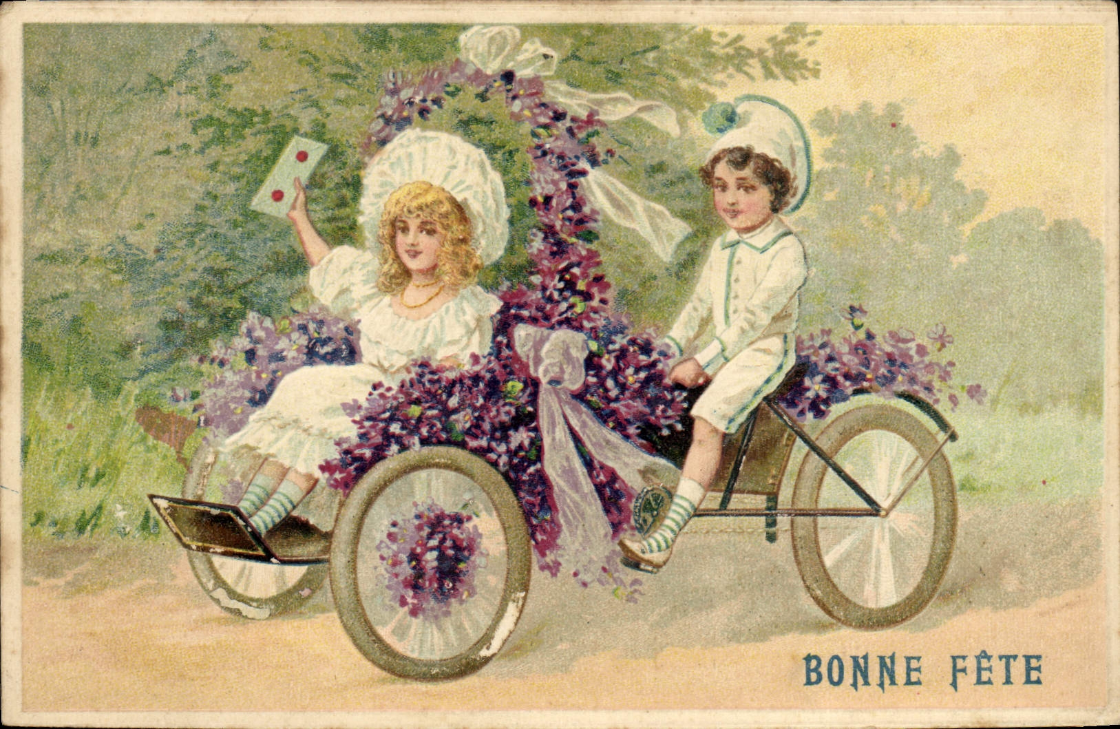 CPA Fantaisie Enfants Automobile