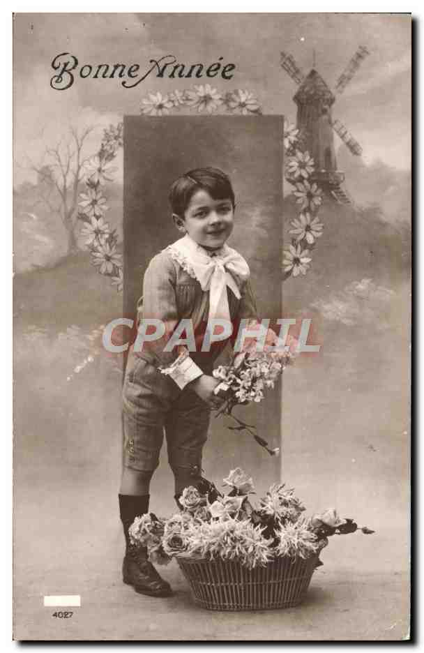 CPA Fantaisie Enfant Moulin a vent
