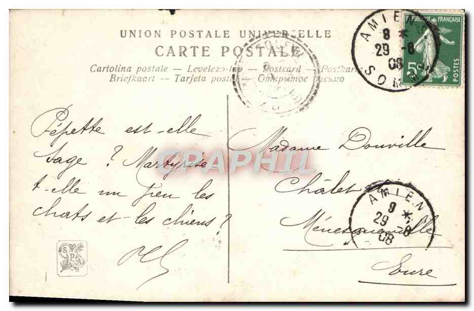 CPA Fantaisie Salon 1908 Motte Henri Le petit Turenne  — Rückseite