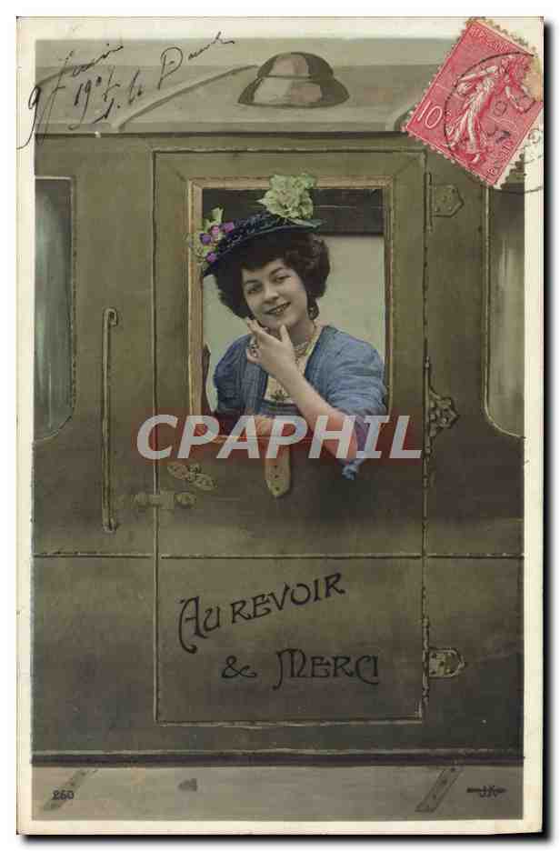 CPA Fantaisie Femme Train