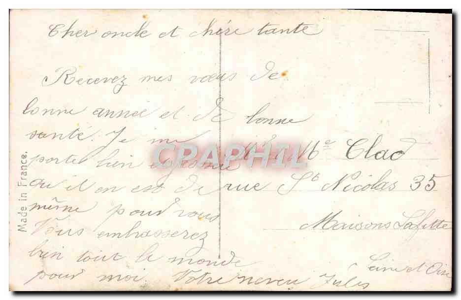 CPA Fantaisie Homme Fer a cheval — Rückseite