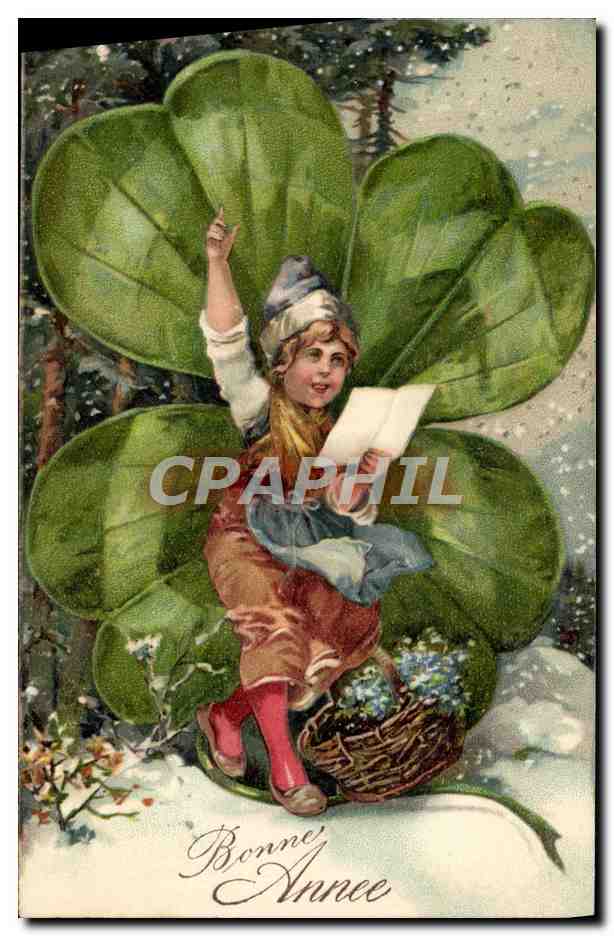 CPA Fantaisie Enfant Trefle