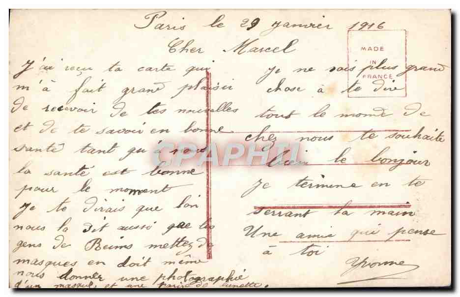 CPA Fantaisie Recette jeune homme a marier  — Back