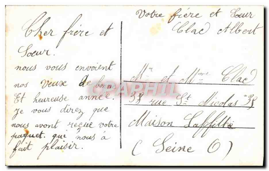 Jeune couple en tenue d'hiver — Bonne Année — Éditeur : Quatou Française, n° 807 — Achterkant