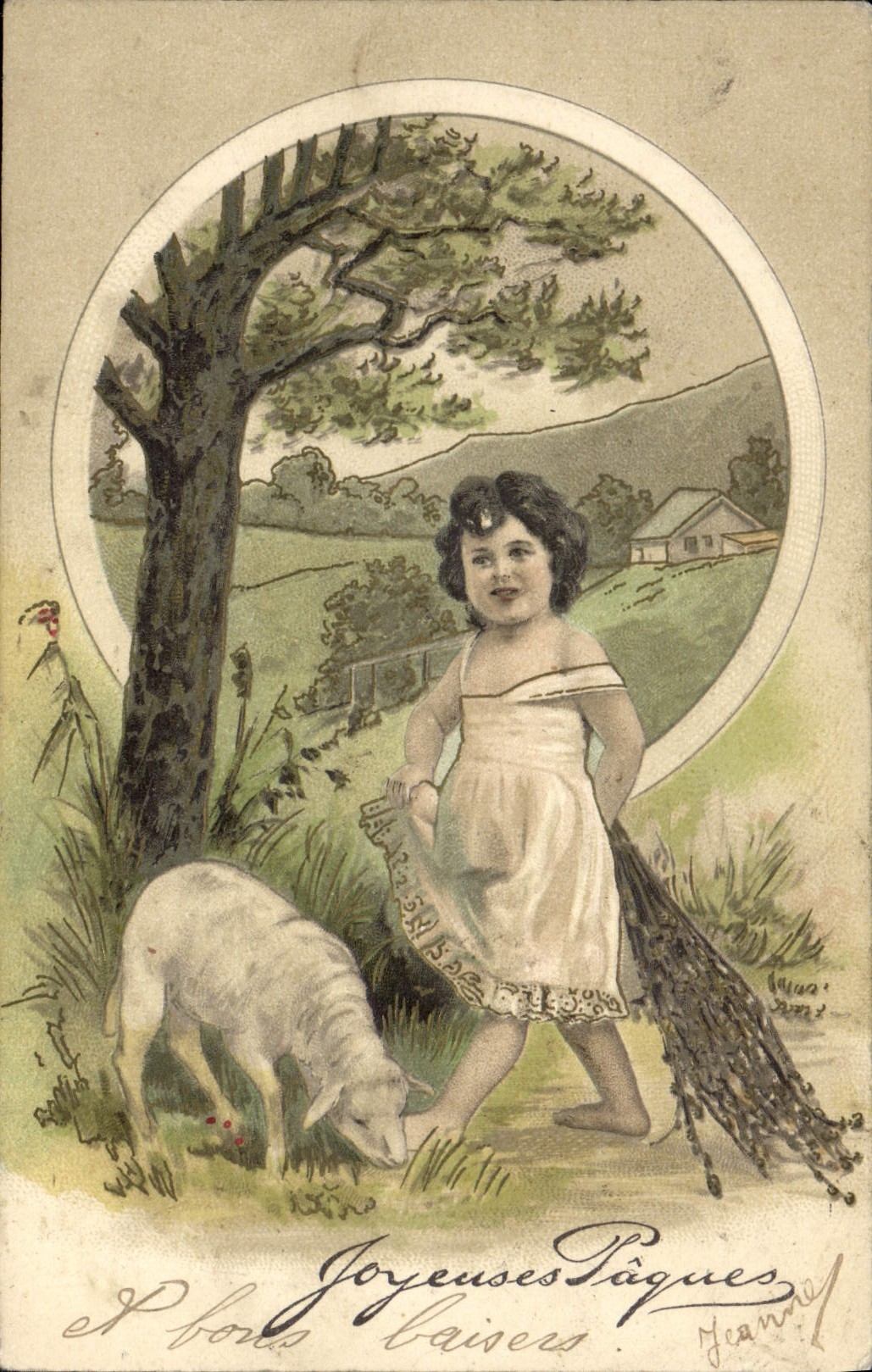 CPA Fantaisie Enfant Mouton
