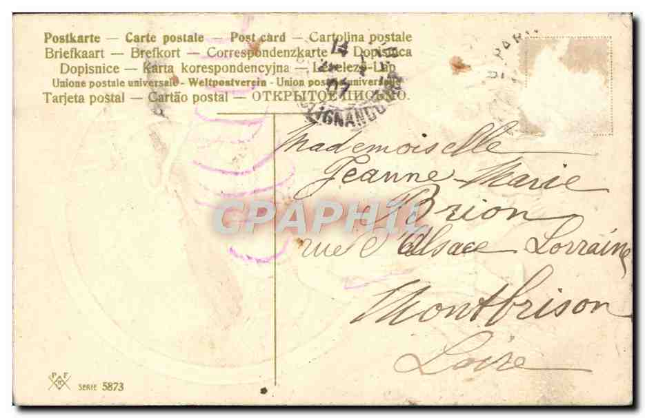 CPA Fantaisie Enfant Mouton — Verso