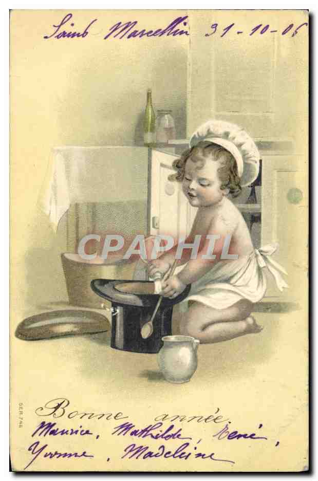 CPA Fantaisie Enfant Patissier 