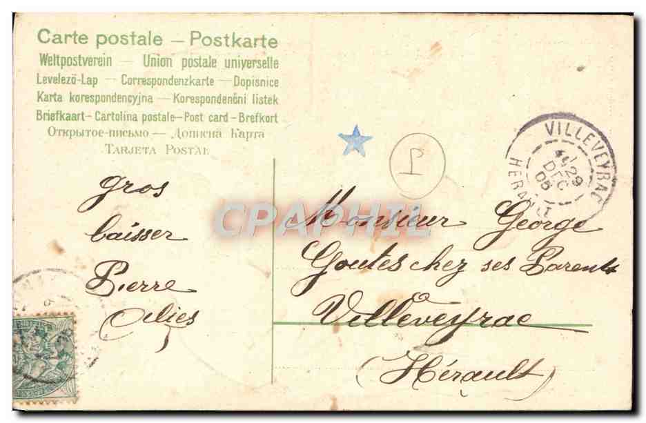 CPA Fantaisie Enfant Ange Forgeron Coeur  — Rückseite