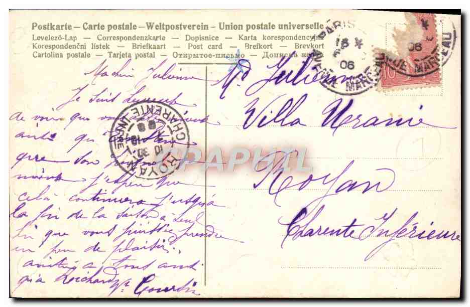 CPA Fantaisie Enfant Ange Arrosoir Pieces de monnaie Trefle — Rückseite