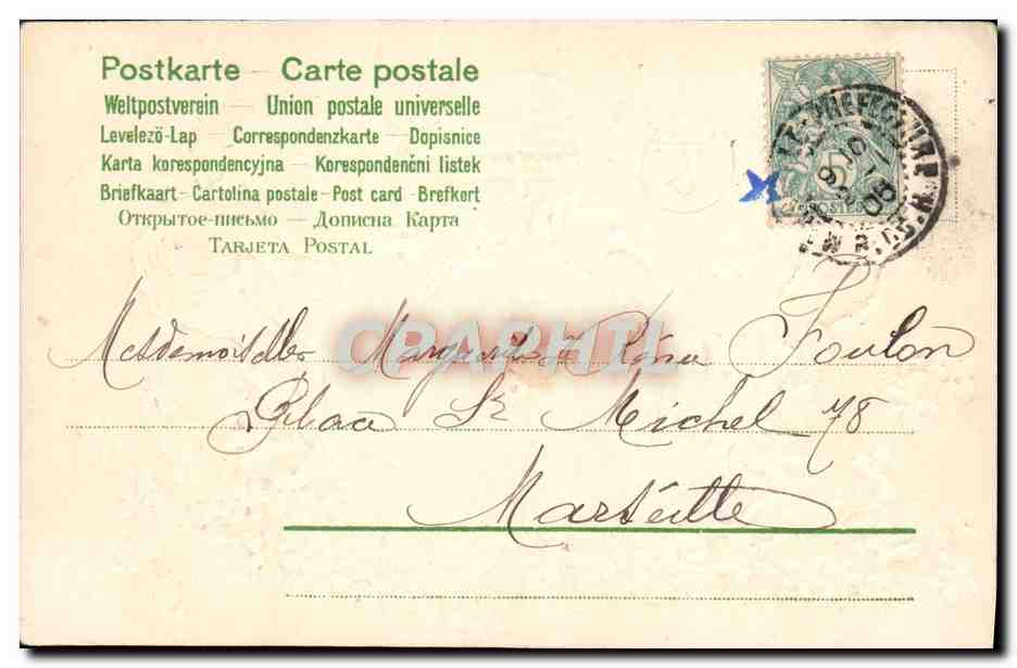 CPA Fantaisie Enfant Anges Horloge — Rückseite