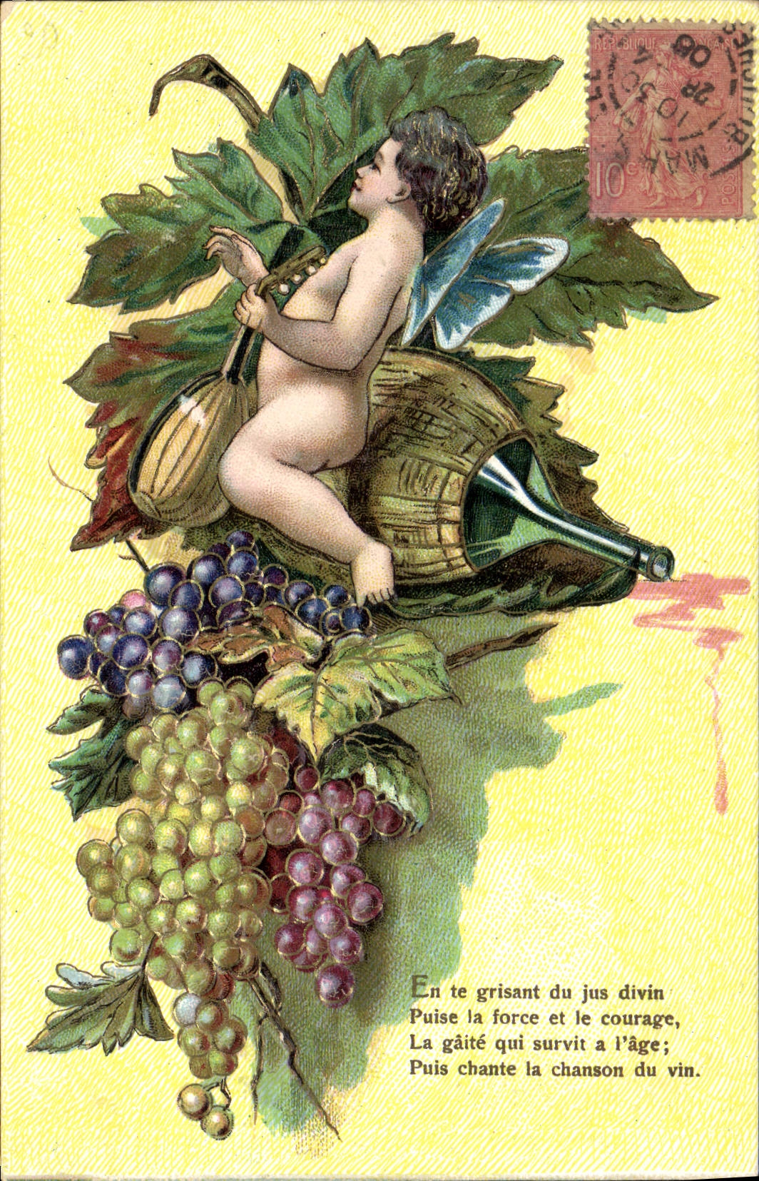 CPA Fantaisie Enfant Ange Vigne