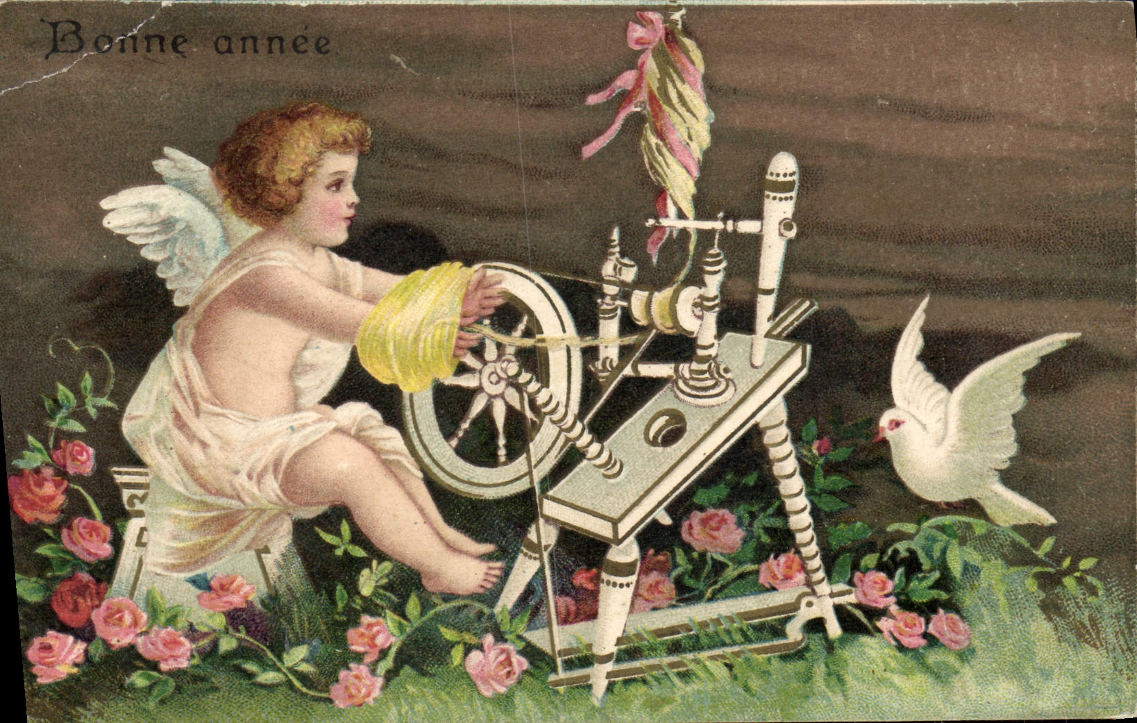 CPA Fantaisie Enfant Ange Colombe 