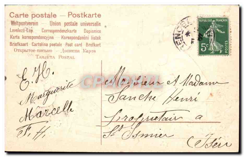 CPA Fantaisie Enfant Ange Colombe  — Rückseite
