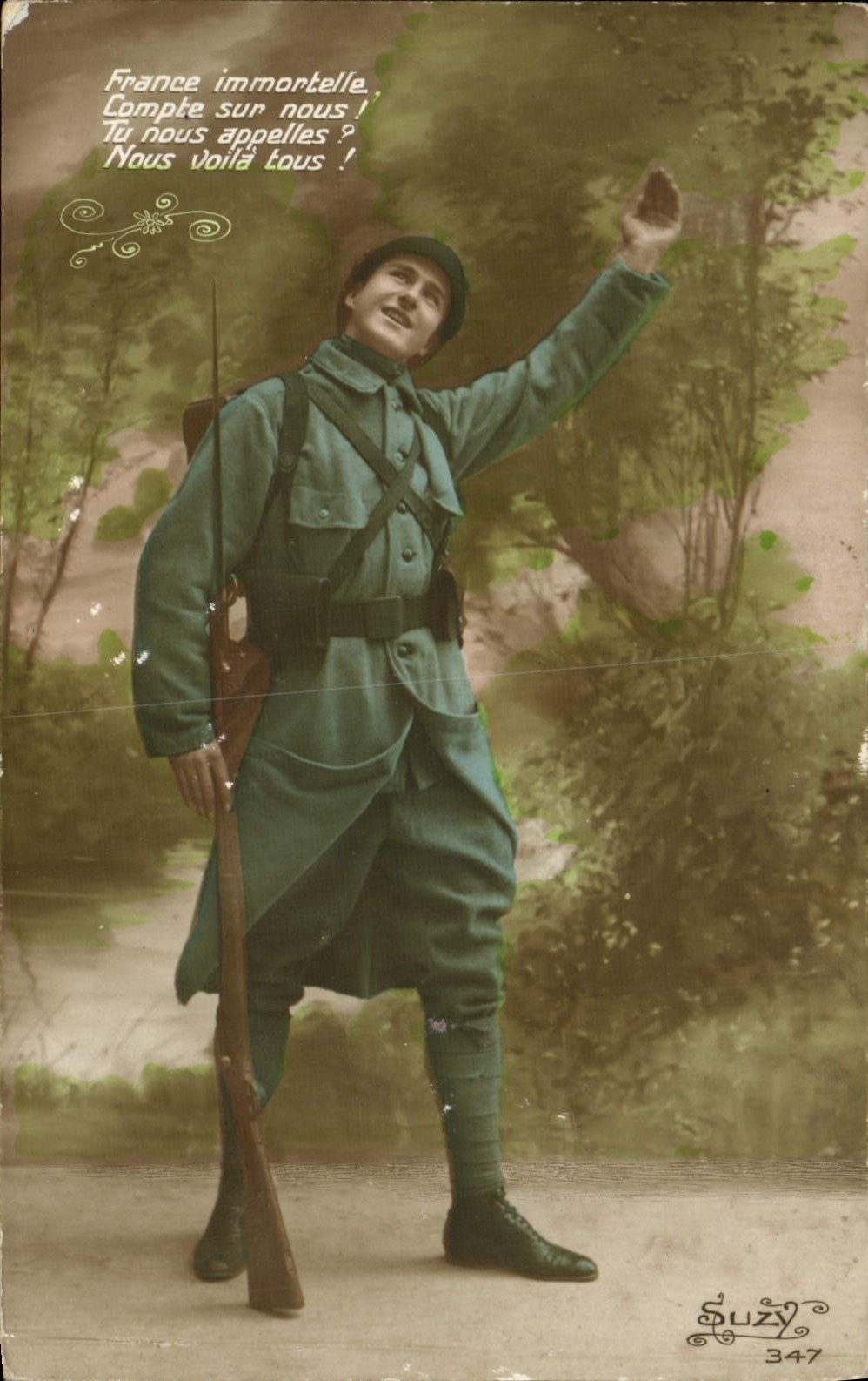 CPA Fantaisie Soldat Militaria