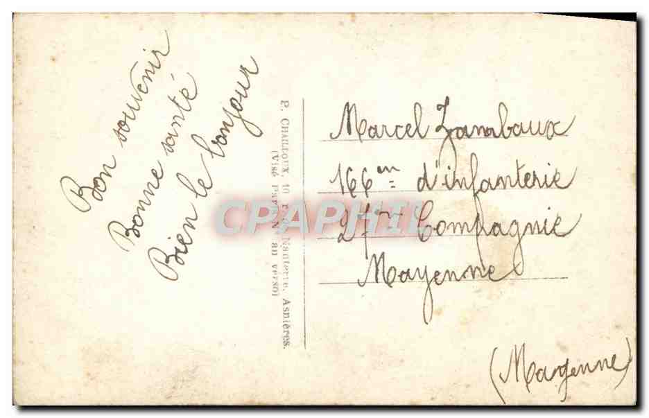 CPA Fantaisie Soldat Militaria — Rückseite