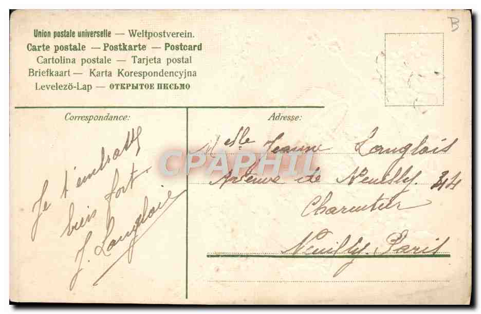CPA Fantaisie Fleurs — Rückseite
