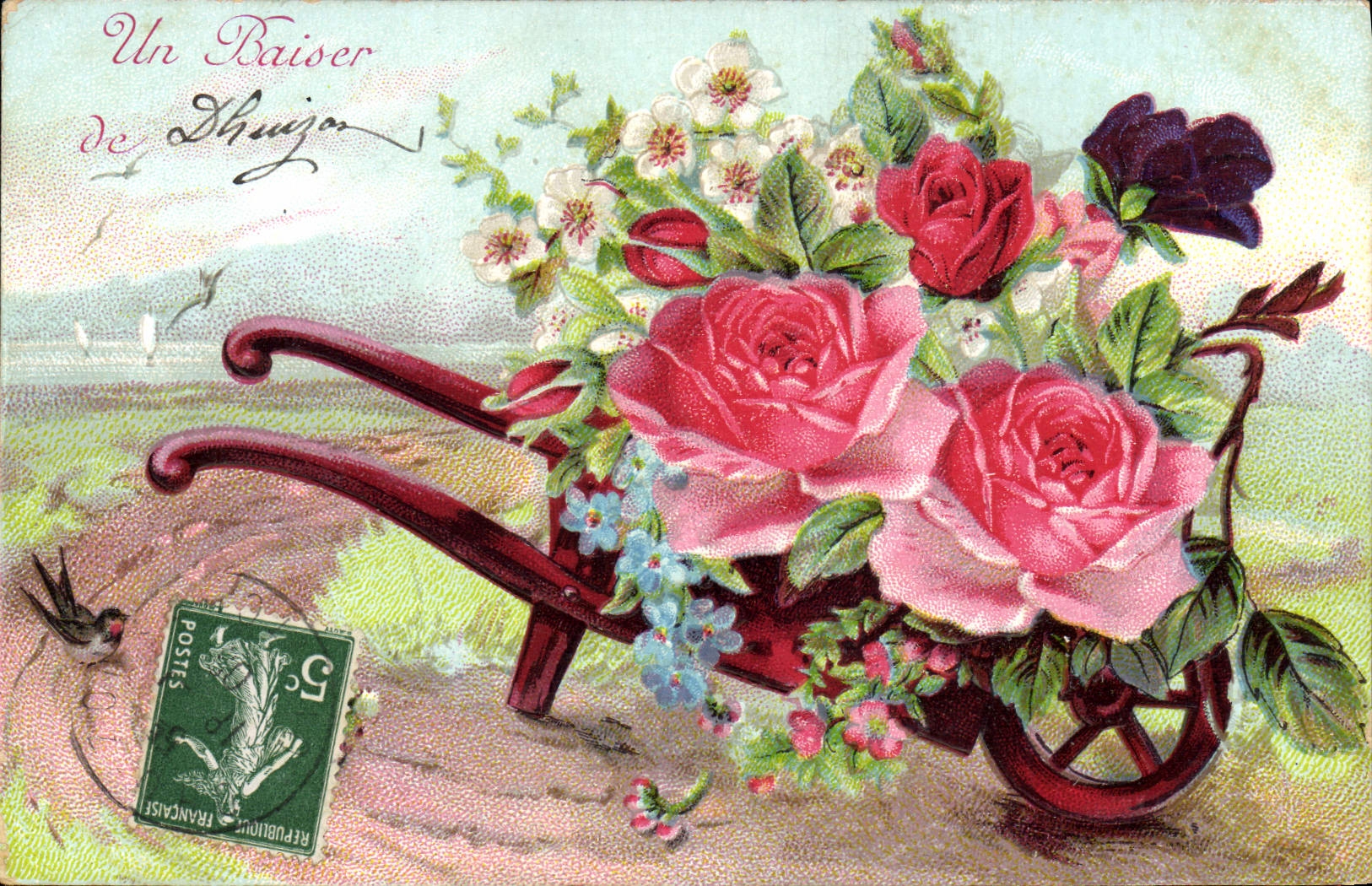 Un Raiser de Shuija — Fleurs dans un chariot — Édition E. L., Paris